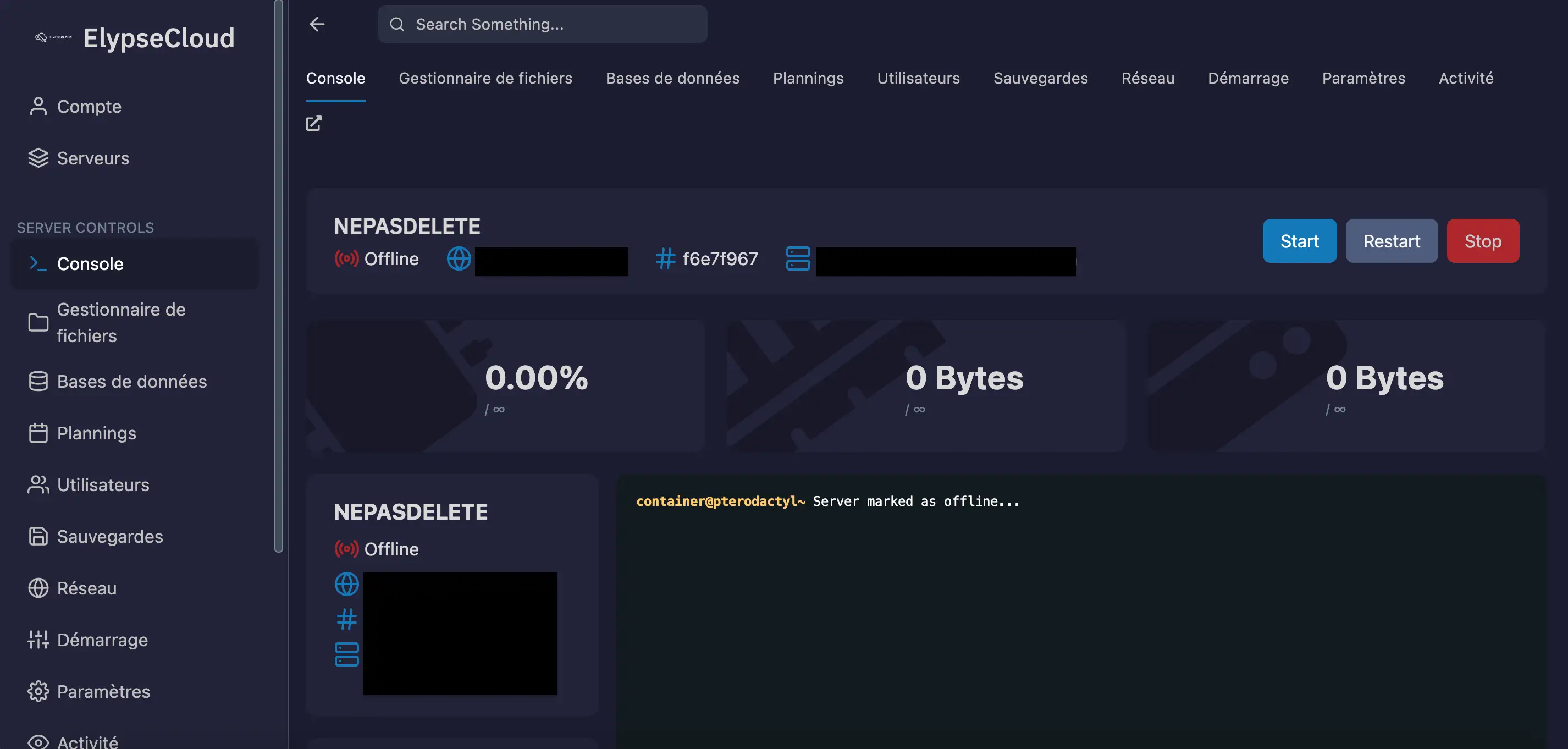 Console de gestion